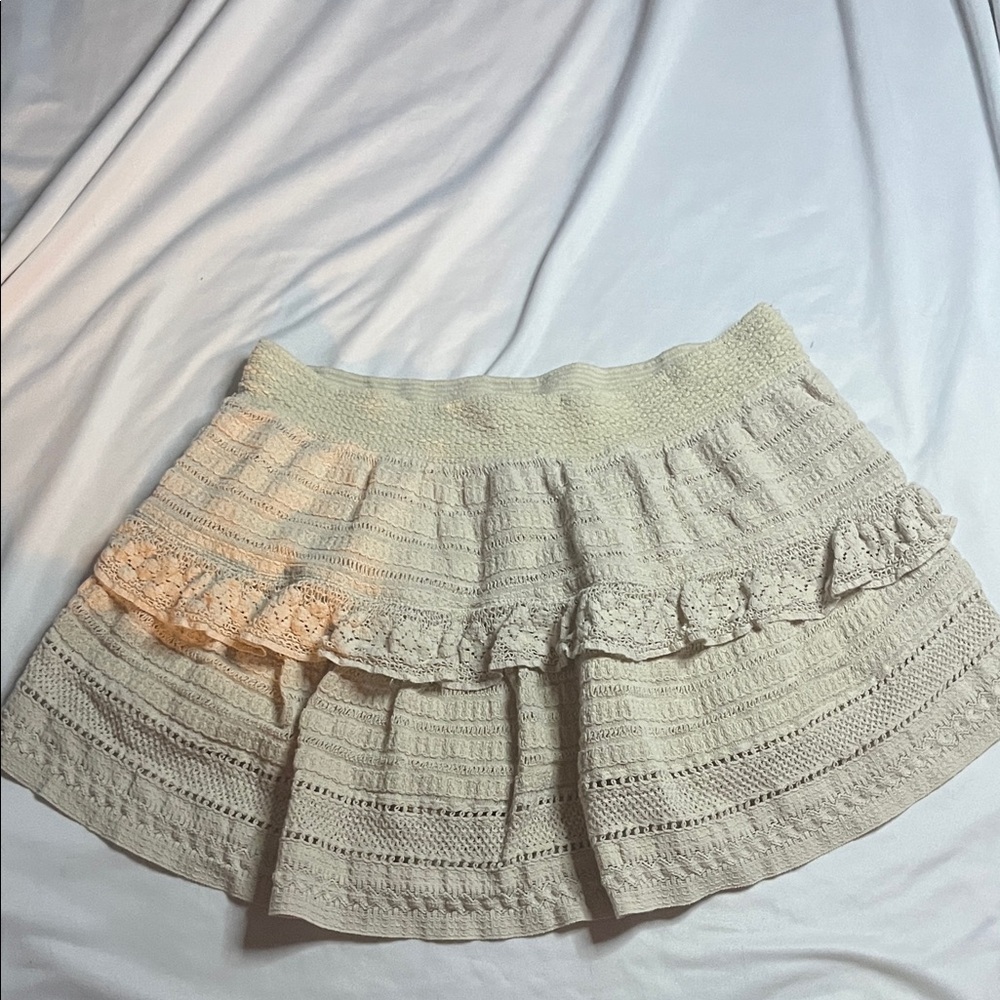 Aerie Lace Ruffled Mini Skirt